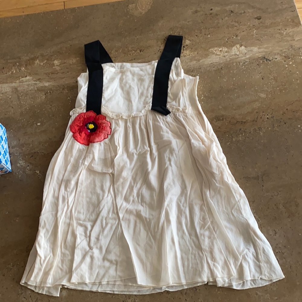 Sonia Rykiel summer dress with red poppy size 8